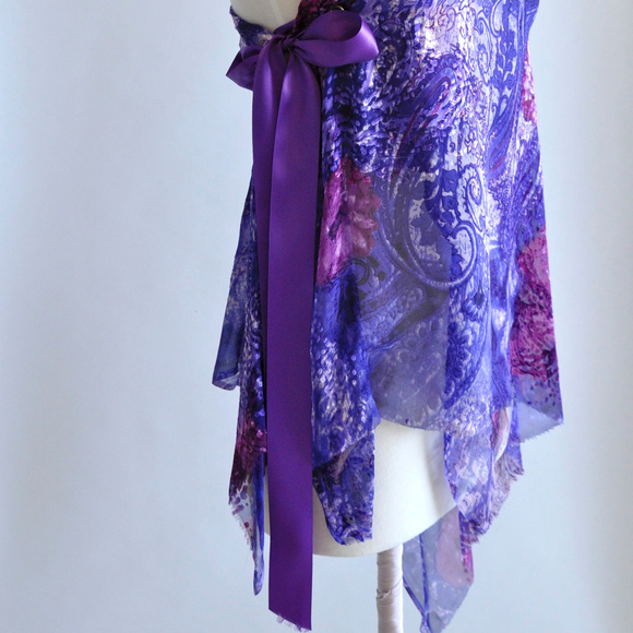 White Agatha Silk One Shoulder Top - Picture 7 of 7